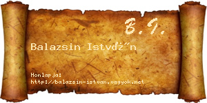 Balazsin István névjegykártya